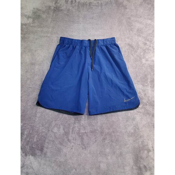 Nike Flex Vent Sz L Max 7” Linerless Shorts 886371-478 Stretch Blue Mens C23-46 - Picture 1 of 8